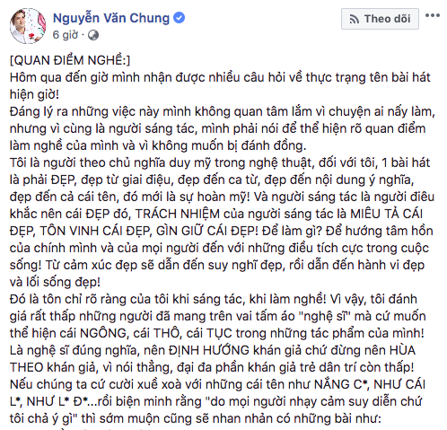 Chia sẻ của nhạc sĩ Nguyễn Văn Chung